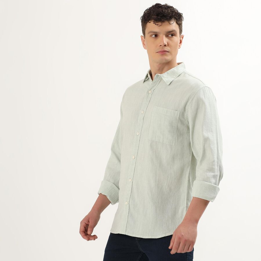 Men's 100% Cotton Regular Collar Casual Shirt, हल्का हरा, large image number null