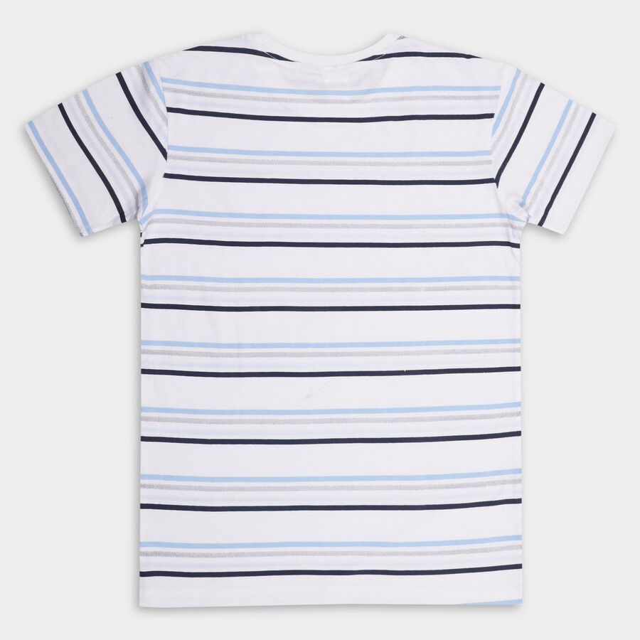 Boys' 100% Cotton Half Sleeves T-Shirt , White, large image number null