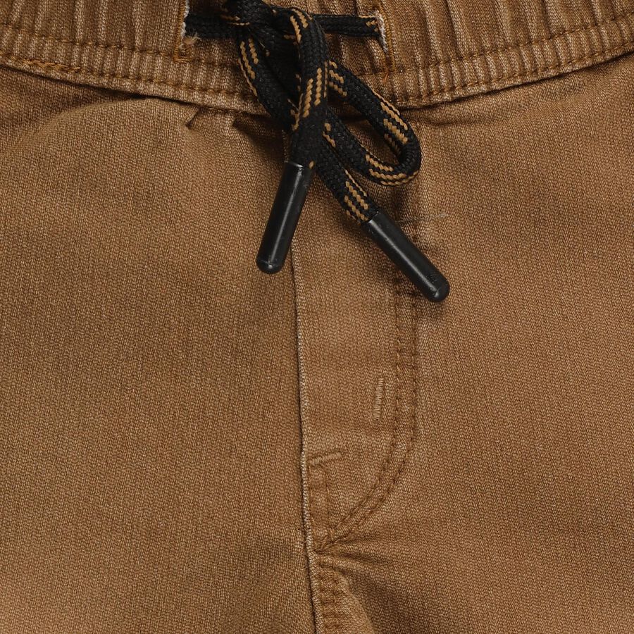 Boys' Beige Regular Fit Elasticated Waist Jeans, Beige, large