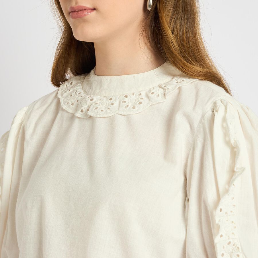 Ladies' 100% Cotton Shirt , White, large