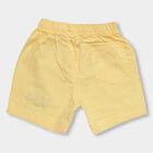 Infants' Soft Yellow Regular Fit Embroidered Half Pant, Yellow, small image number null