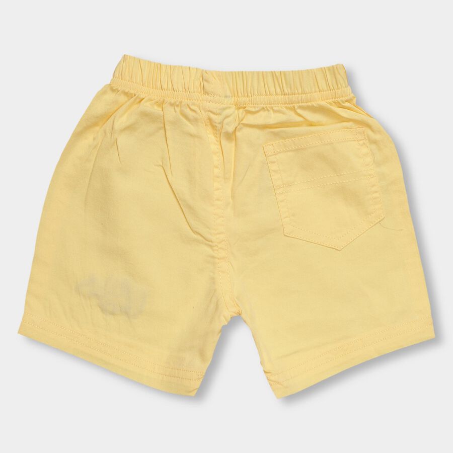 Infants' Soft Yellow Regular Fit Embroidered Half Pant, Yellow, large image number null