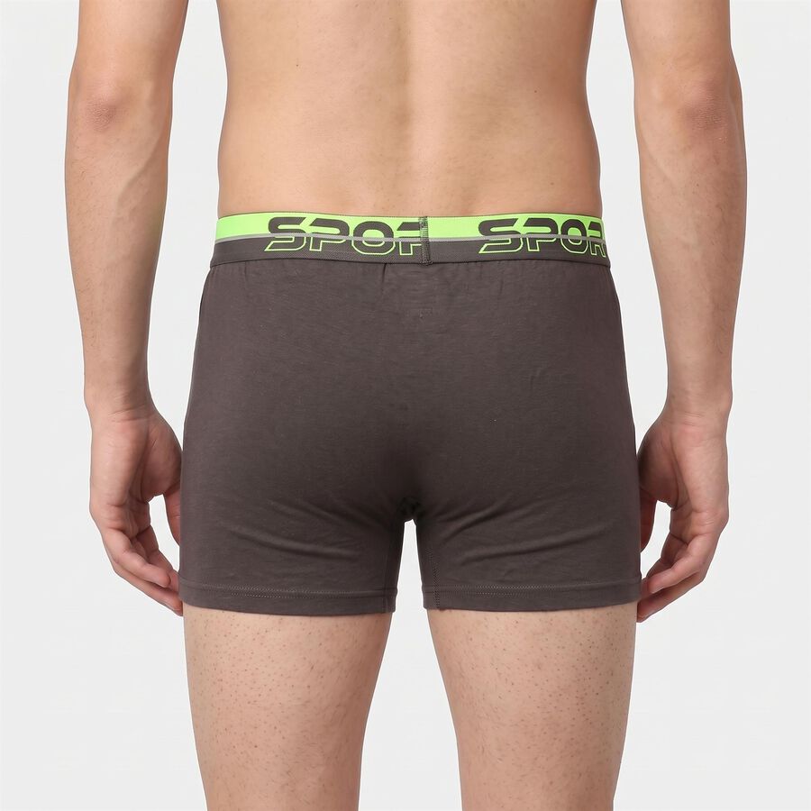 Men's Grey Regular Fit Solid Trunks, गहरा ग्रे, large