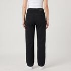 Women's Black Straight Fit Jeans, Black, small
