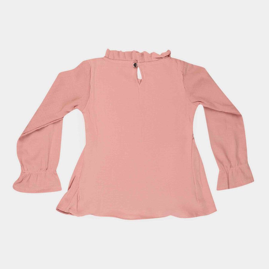 Girls Tunic Round Neck Top, Light Pink, large image number null