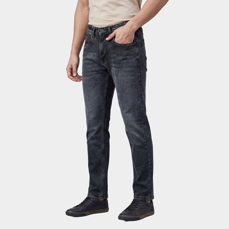 Men's Light Grey Slim Fit Stretchable Jeans, Light Grey, large