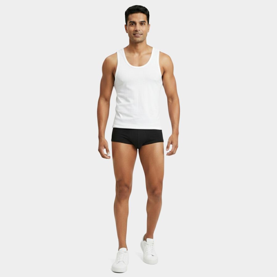 Men's Black Regular Fit Cotton Briefs, Black, large
