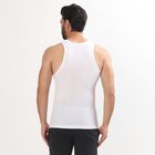 Men's White 100% Cotton Round Neck Sleeveless Vest, सफ़ेद, small