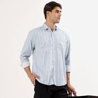 Men's Light Blue Cotton Classic Casual Shirt, Light Blue, small image number null