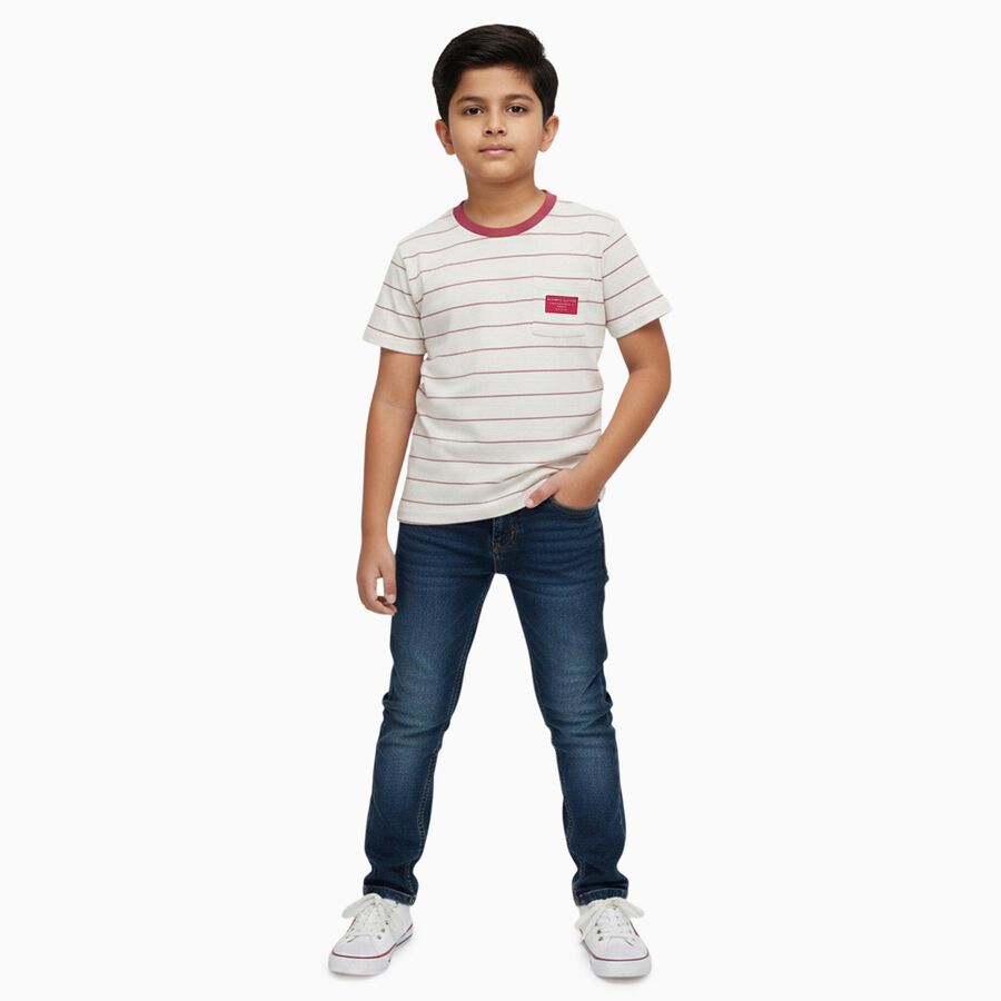 Boys' Half Sleeves T-Shirt, गुलाबी, large image number null