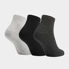 Men's Ankle Length Pack of 3 Socks ( Grey, Charcoal, Black ), चारकोल, small