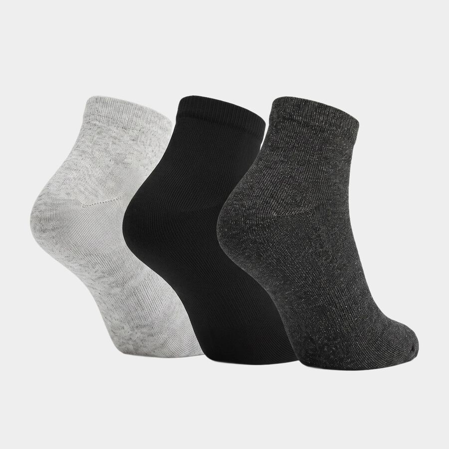Men's Ankle Length Pack of 3 Socks ( Grey, Charcoal, Black ), चारकोल, large