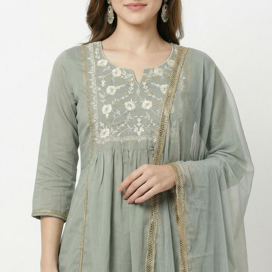Women's Light Blue Ethnic Set, हल्का नीला, large