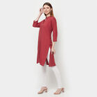 Printed 3/4th Sleeves Kurta, Maroon, small image number null