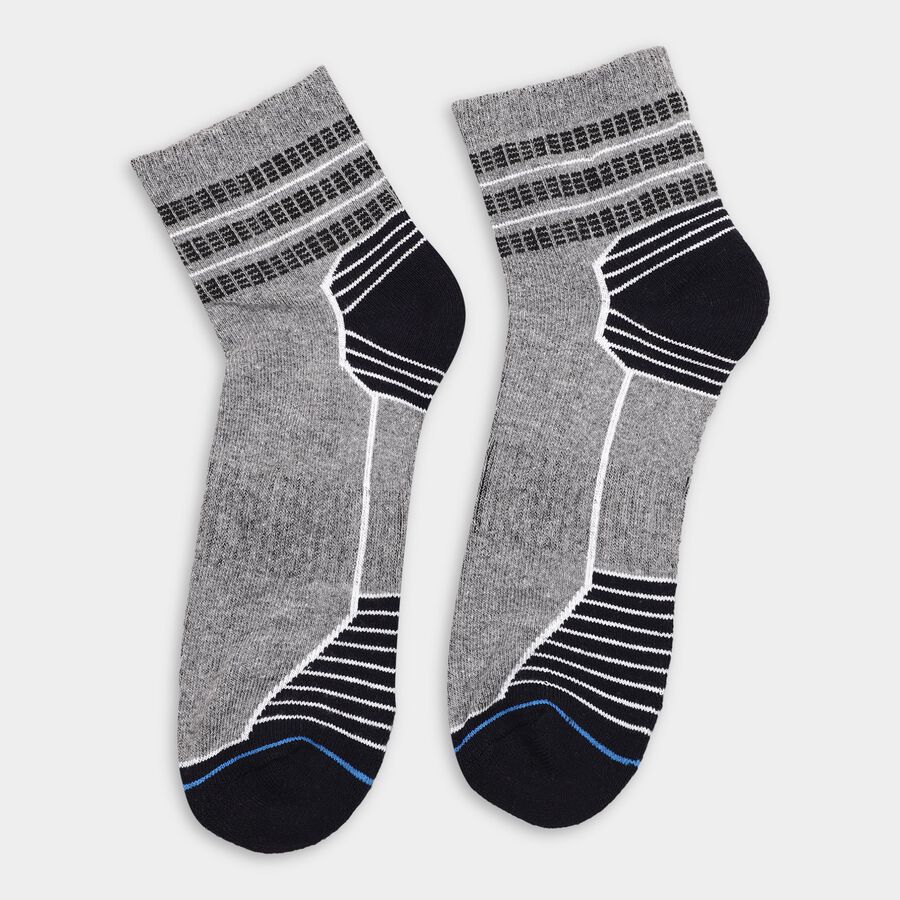 Men's Socks (Pack of 2), गहरा ग्रे, large
