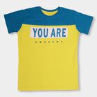 Boys' 100% Cotton Half Sleeves T-Shirt, Yellow, small image number null