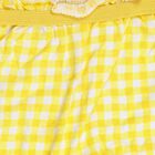Girls' Bright Yellow Regular Fit Gingham Check Bloomers, पीला, small image number null