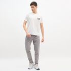 Men's Bright Eggshell White Crew Neck Athleisure T-Shirt, ऑफ व्हाइट, small