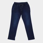Boys Blue Regular Fit Stretchable Jeans, गहरा नीला, small