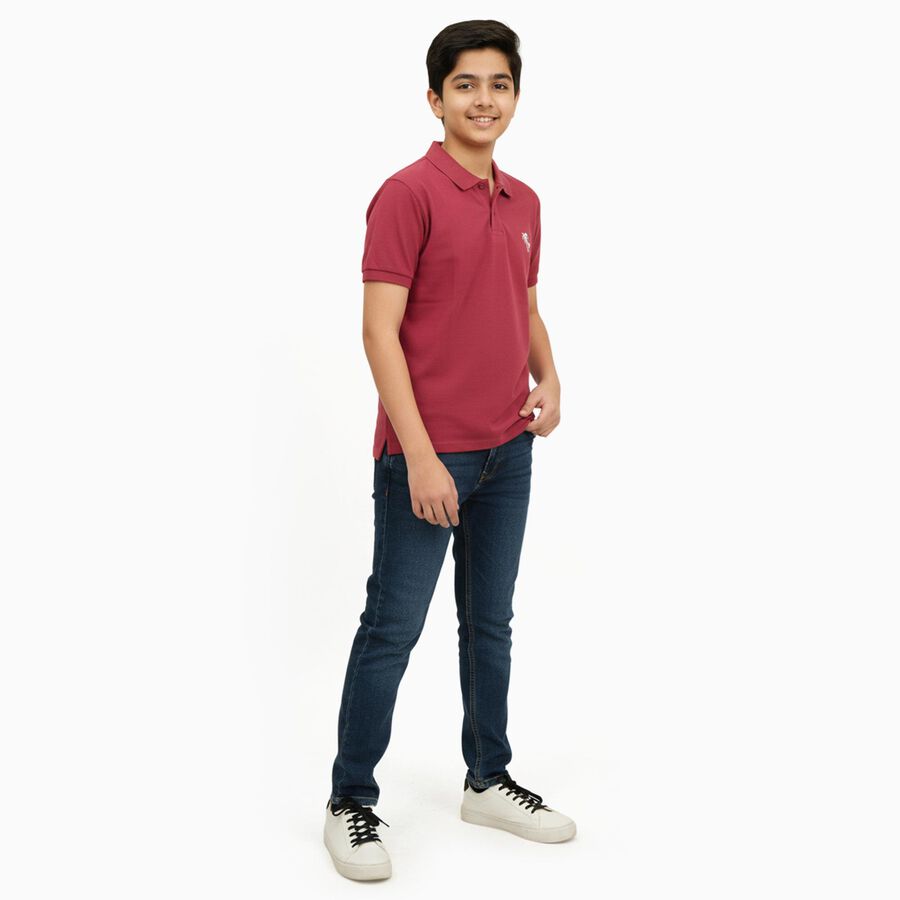 Boys' Half Sleeves T-Shirt, Pink, large image number null