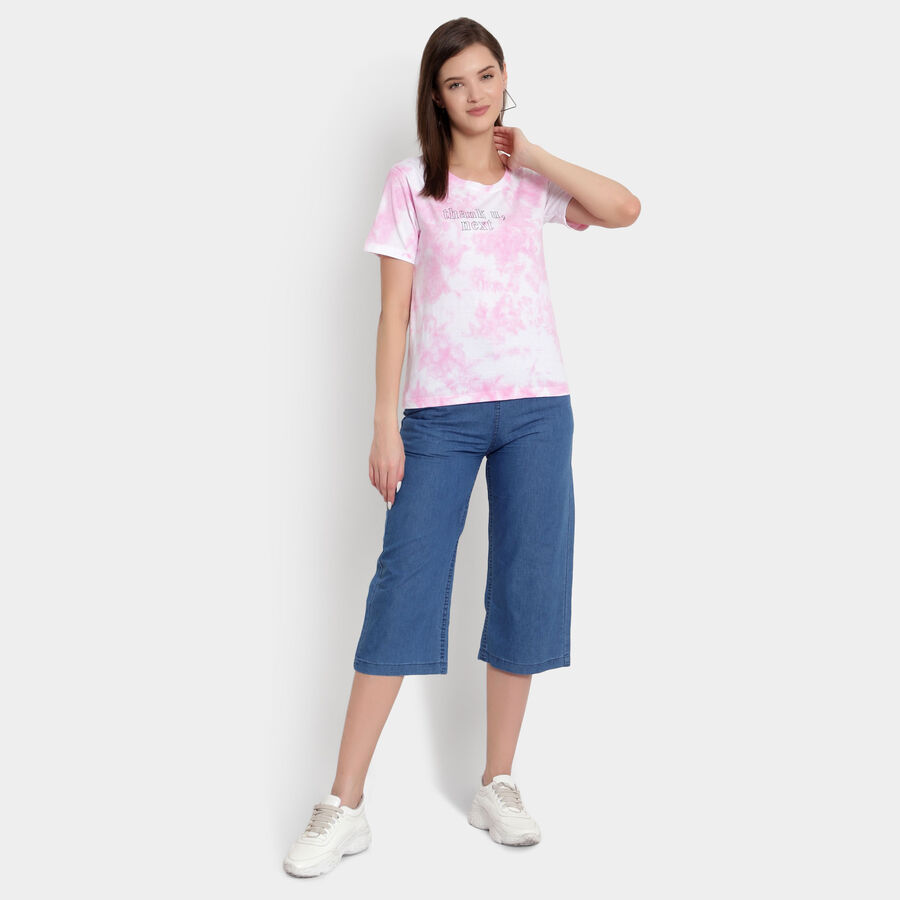 Tie & Dye Round Neck T-shirt, Pink, large image number null