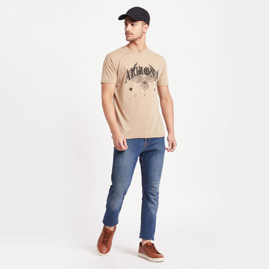 Round Neck T-Shirt, Beige, large image number null