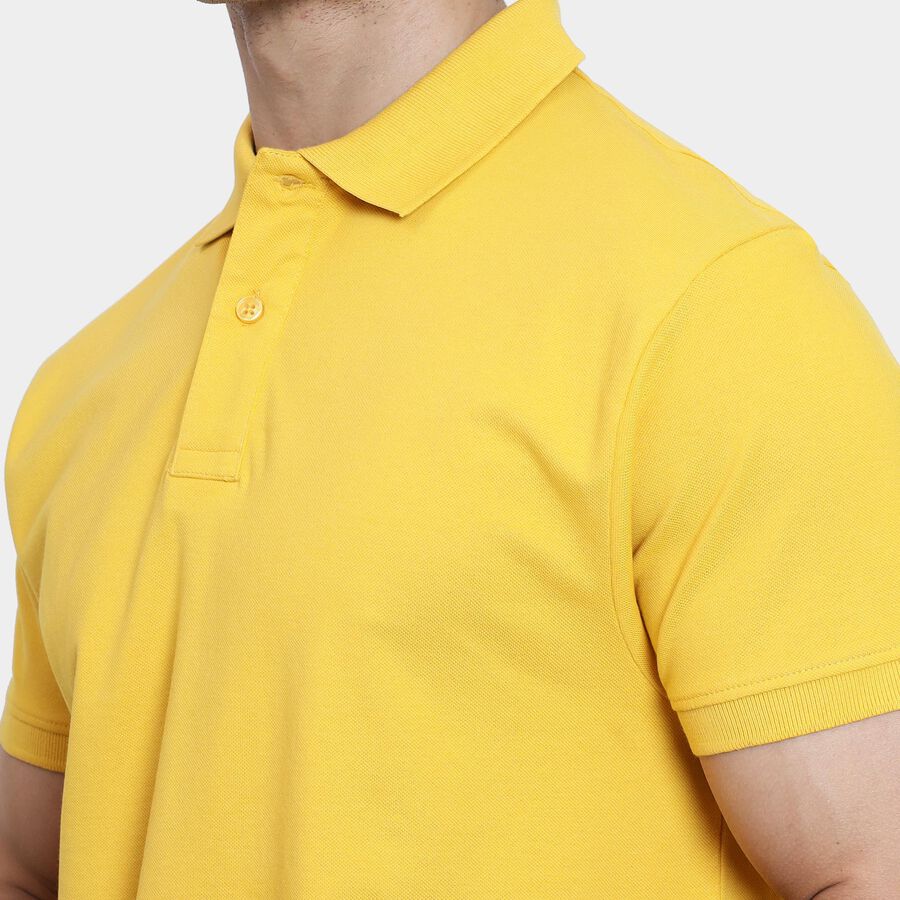 Men's Collared Half Sleeves T-Shirt , Mustard, large image number null