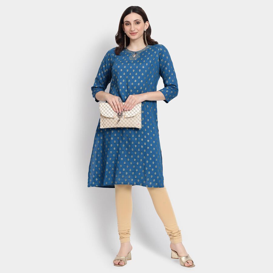 Ladies' Kurta , मध्यम नीला, large image number null