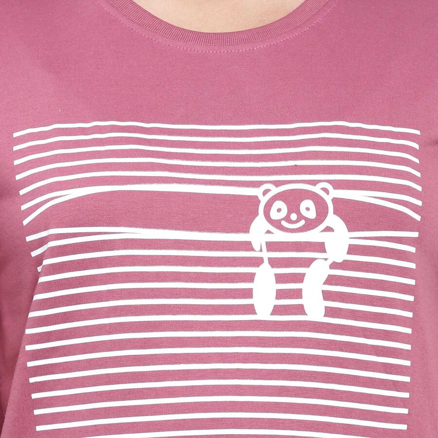 Round Neck T-Shirt, बैंगनी, large image number null