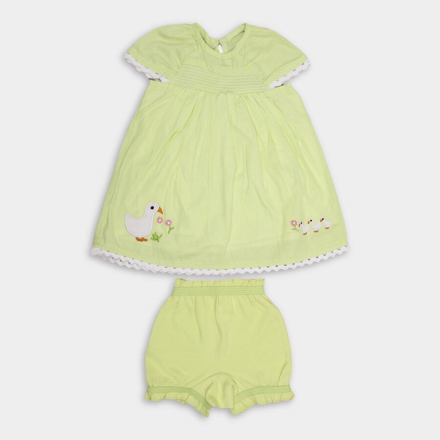 Infants' 100% Cotton Frock , हल्का हरा, large image number null