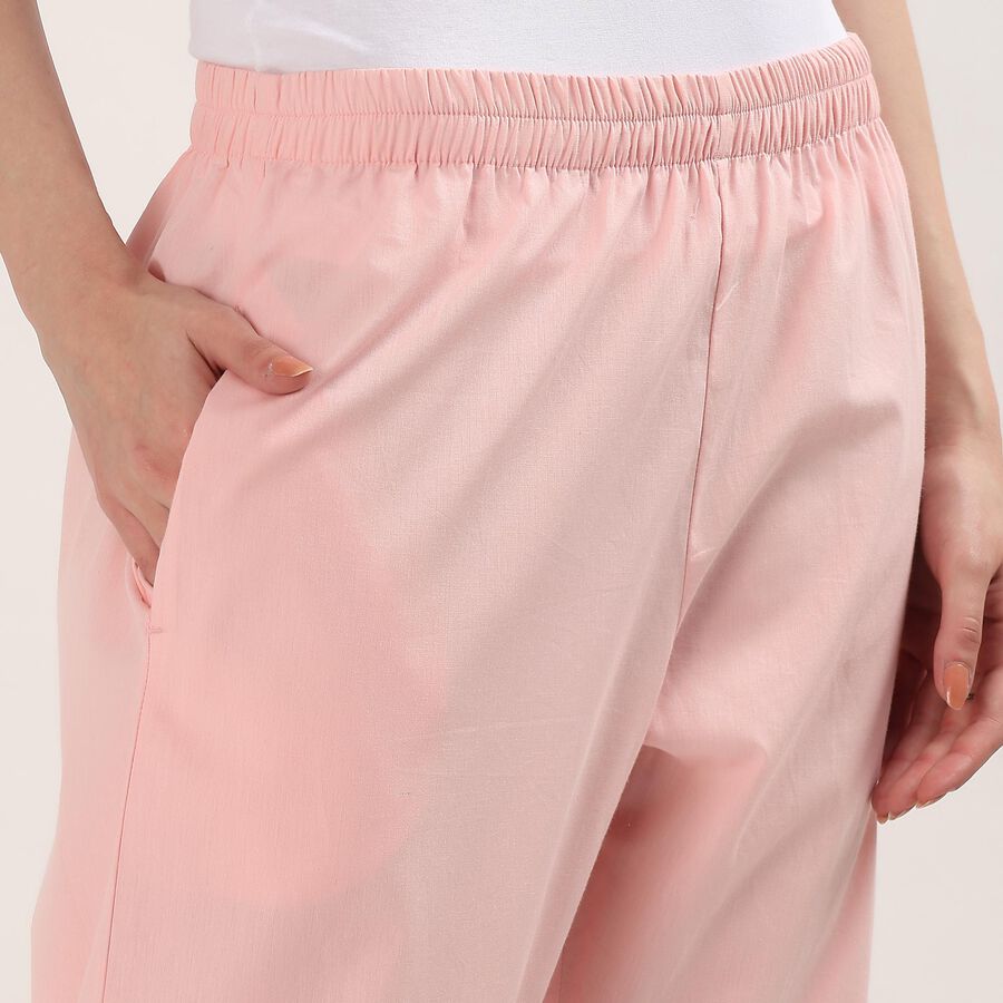 Women's Light Pink Regular Fit Solid Palazzos, हल्का गुलाबी, large