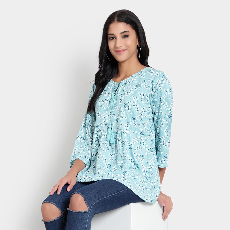 Printed Kurti, Light Blue, large image number null