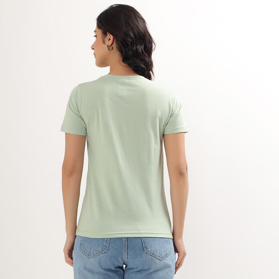 Women's Light Sage Green Round Neck T-Shirt, Light Green, large image number null