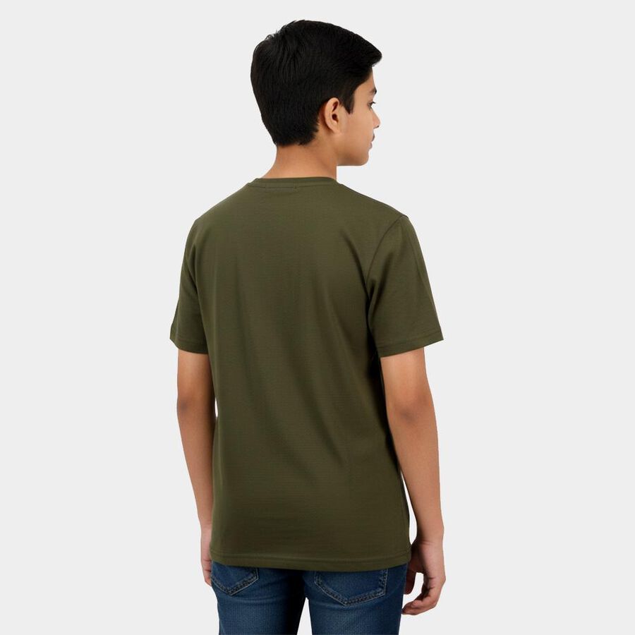 Boys' Half Sleeves T-Shirt, ओलिव, large
