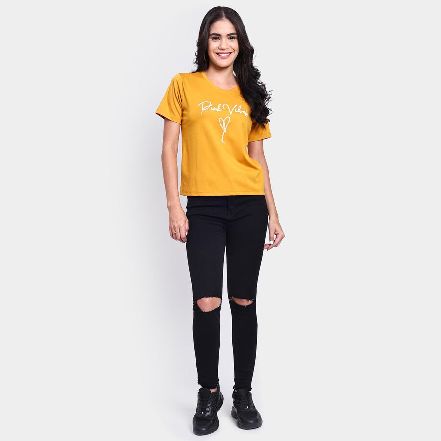 Ladies' Round Neck T-Shirt , Mustard, large image number null