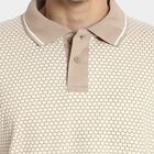 Men's 100% Cotton Collared Half Sleeves T-Shirt, Ecru Melange, small image number null
