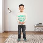 Boys Grey Crew Neck Graphic Print Sweatshirt, Melange Light Grey, small