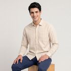 Men's Yellow Cotton Long Sleeve Spread Collar Shirt, Yellow, small