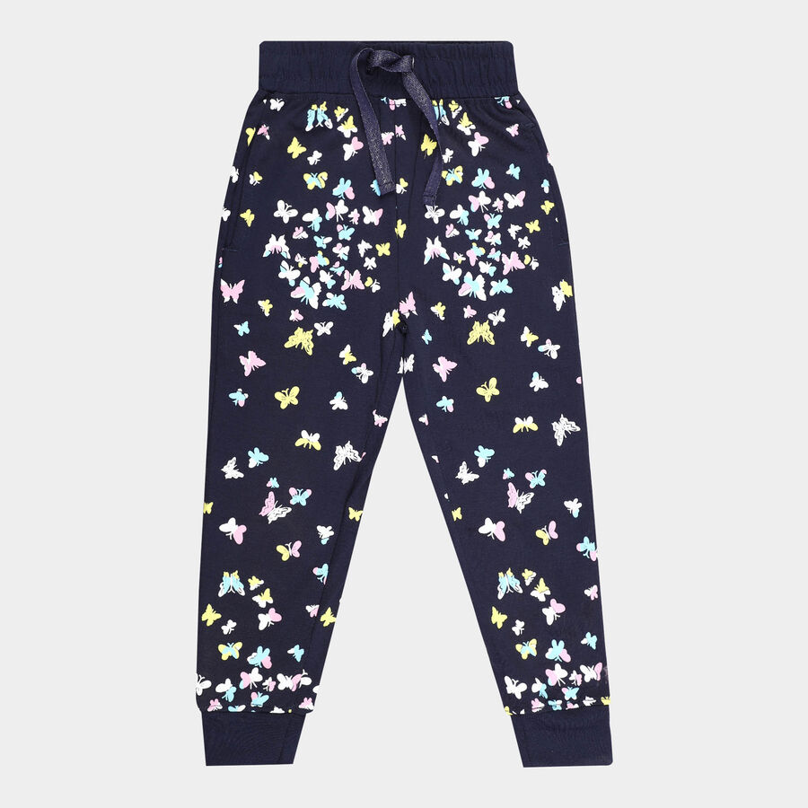 Girls All Over Print Pyjama, Navy Blue, large image number null