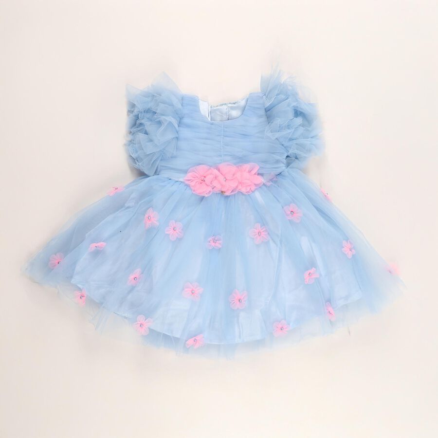 Girls' Frock, Light Blue, large image number null