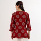 Women's Maroon Notch Neck Embroidered Kurti, Maroon, small image number null