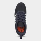 Men's Deep Midnight Navy Blue Lace-Up Sports Shoes, Navy Blue, small