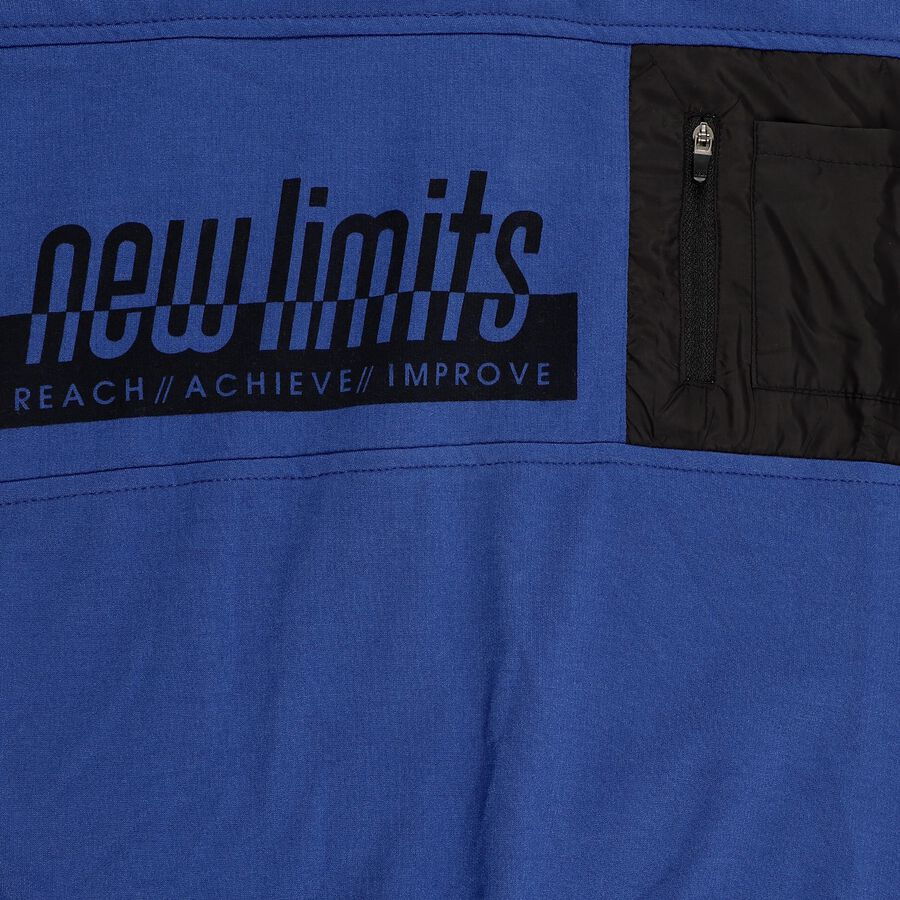 Boys Bright Royal Blue Hooded Neck Casual Sweatshirt, मध्यम नीला, large image number null