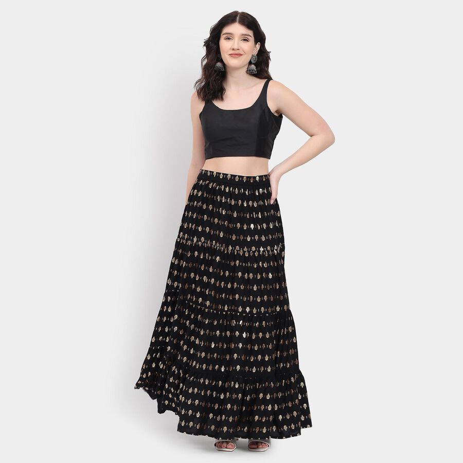 Ladies' Lehenga Skirt , Black, large image number null