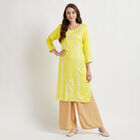 3/4Th Sleeves Straight Kurta, Yellow, small image number null