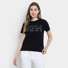 Round Neck T-Shirt, काला, small image number null