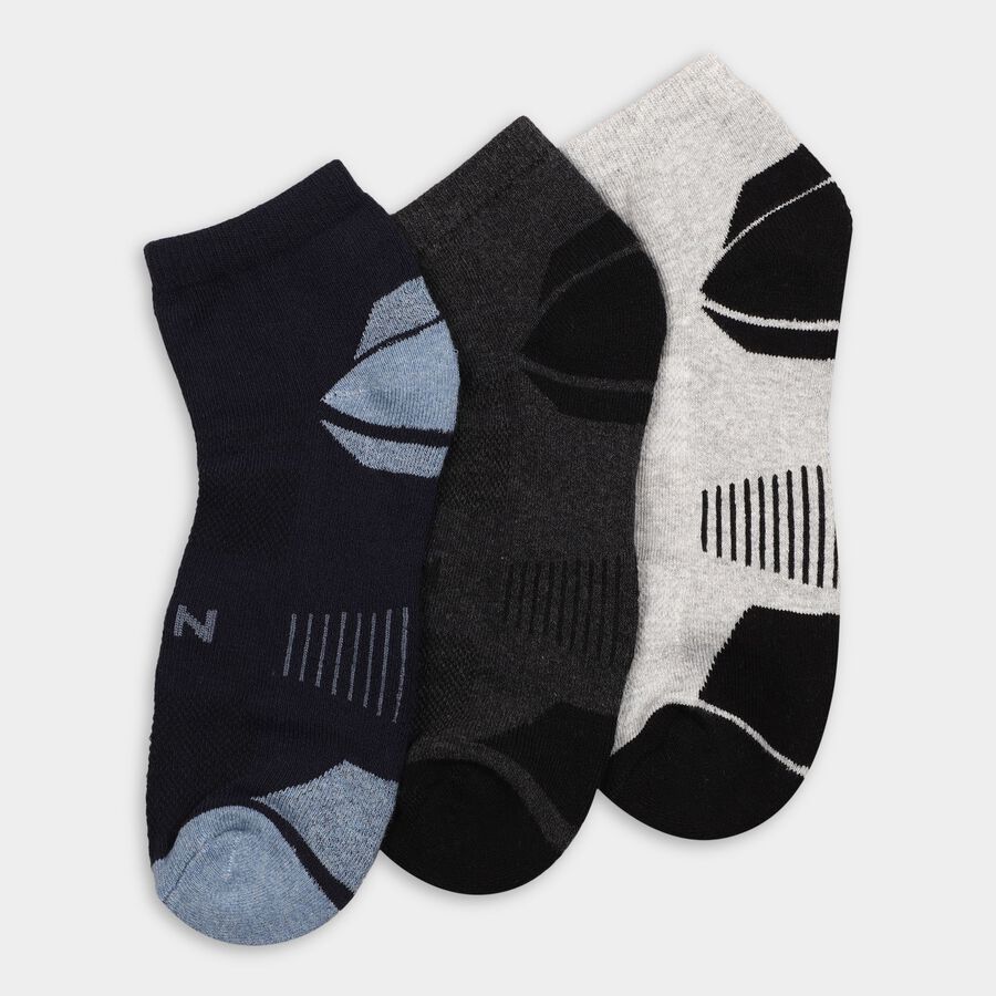 Men's Socks (Pack of 3), Charcoal, large