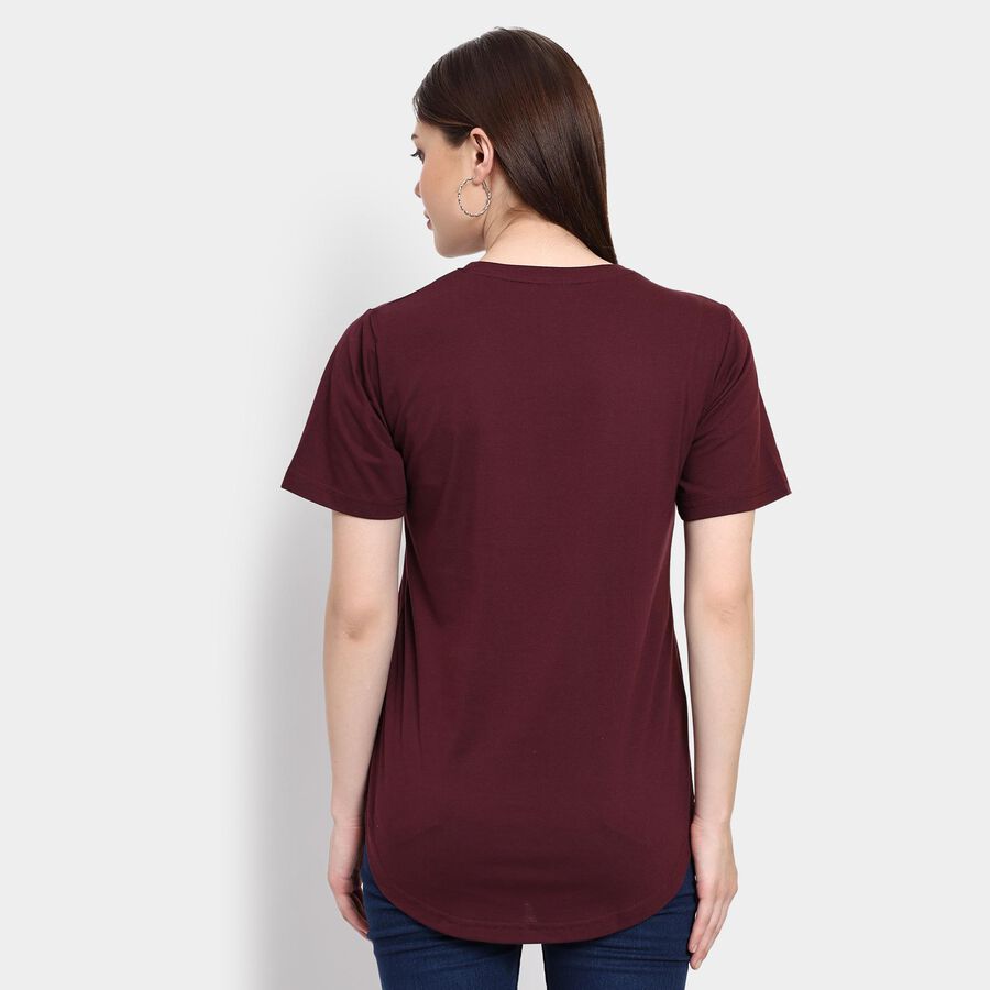 Ladies' Round Neck T-Shirt , Wine, large image number null