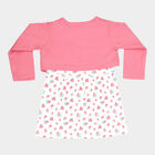 Infants Cotton Printed Frock, Pink, small image number null