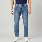 Men's Light Blue Slim Fit Washed Jeans, Light Blue, small